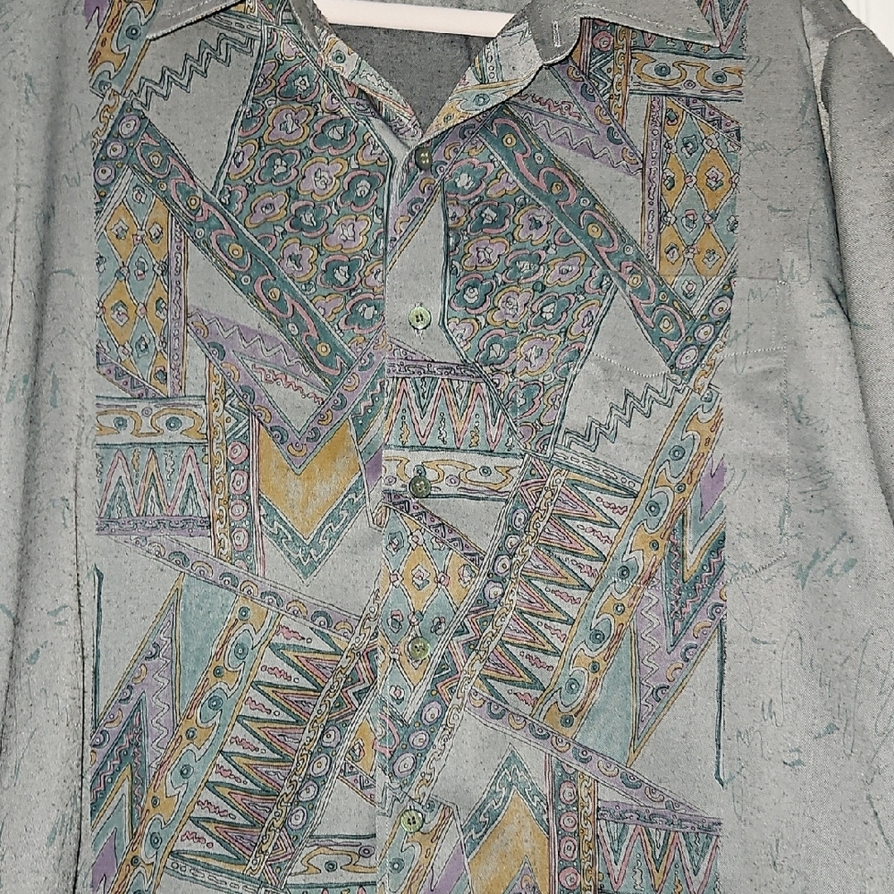 mark. Men's Geometric Patterned Button Down Shirt - Picture 4 of 9